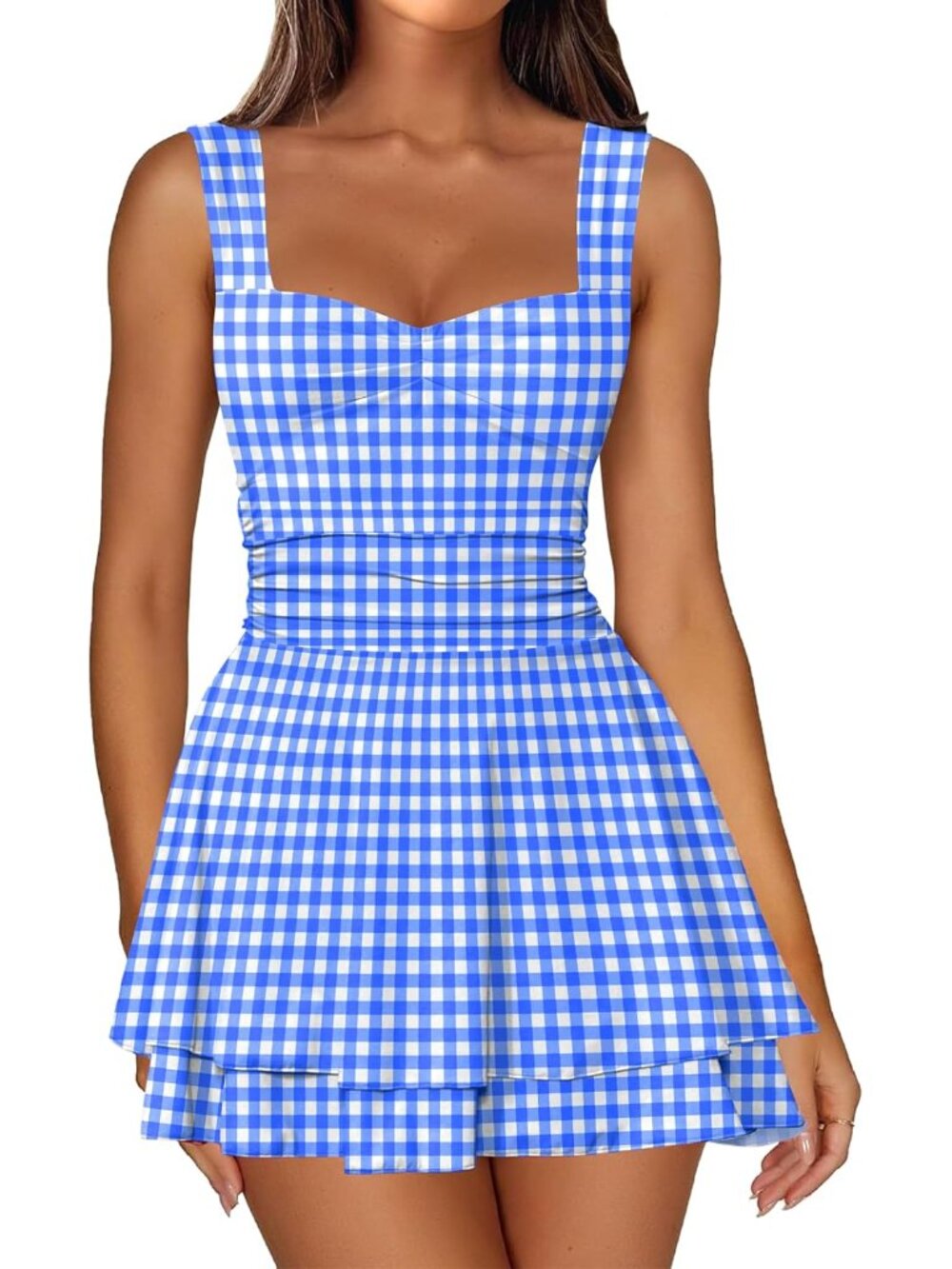 Women's Square Neck Sleeveless Mini Dress Corset A Line Short Dresses